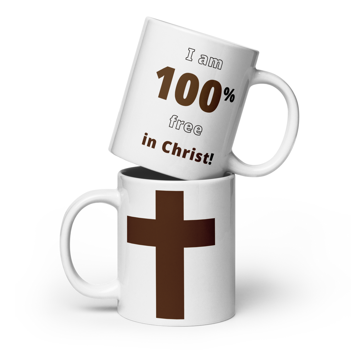 I am 100% free in Christ! - cross - Coffee Mug 