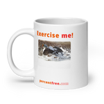 Exercise Coffee Mug - Exercise me! - king eider taking off 